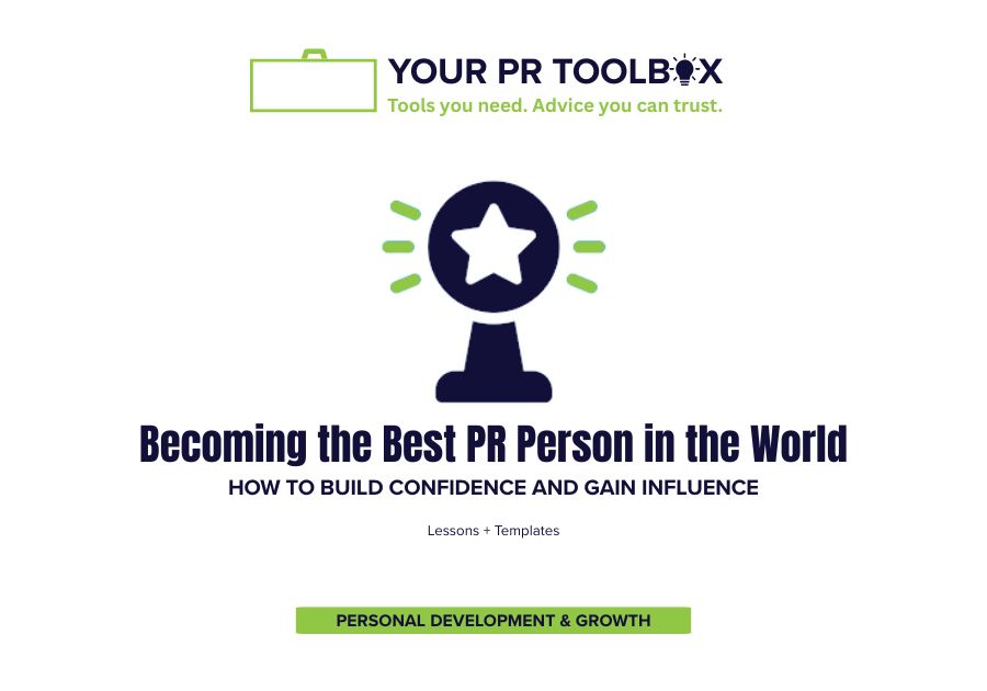 Image with words Becoming the Best PR Person in the World
