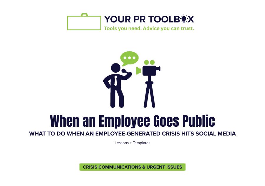 Image with words When an Employee Goes Public: How to Respond
