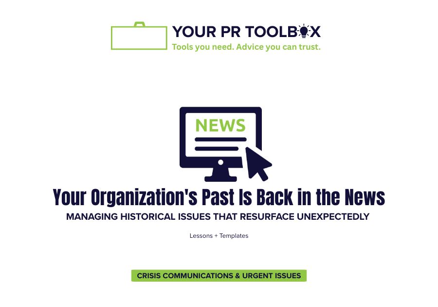 Image with words Your Organization's Past Is Back in the News
