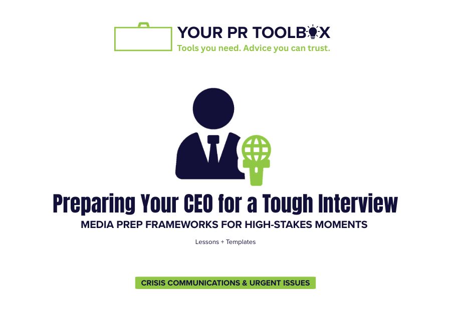 Image with words Preparing Your CEO for a Tough Interview