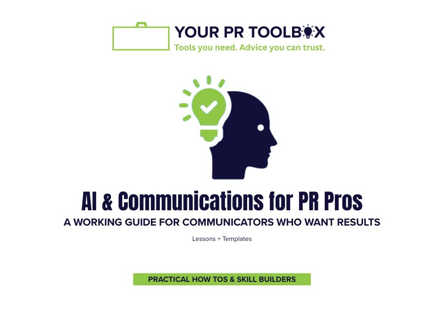 Image with words AI & Communications for PR Pros