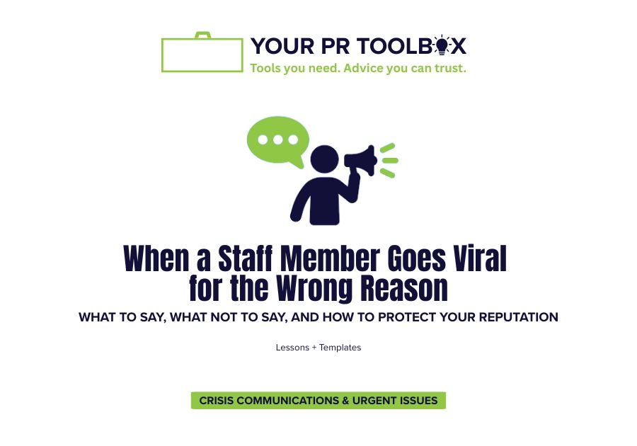 Image with words When a Staff Member Goes Viral for the Wrong Reason