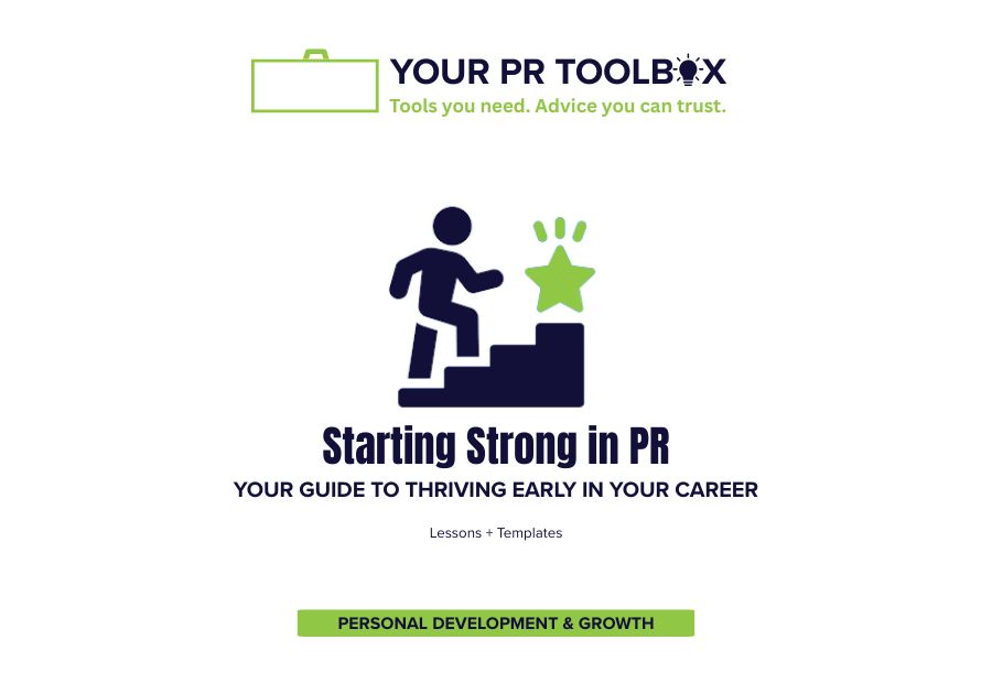 Image with Words Starting Strong in PR: Your Guide to Thriving in Your First Job
