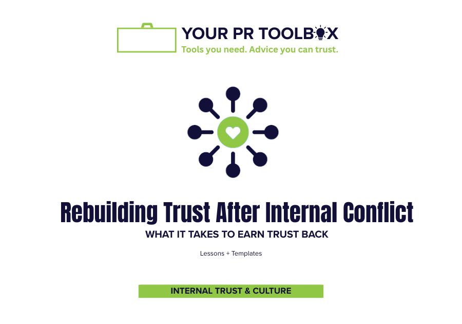 Image with words Rebuilding Trust After Internal Conflict