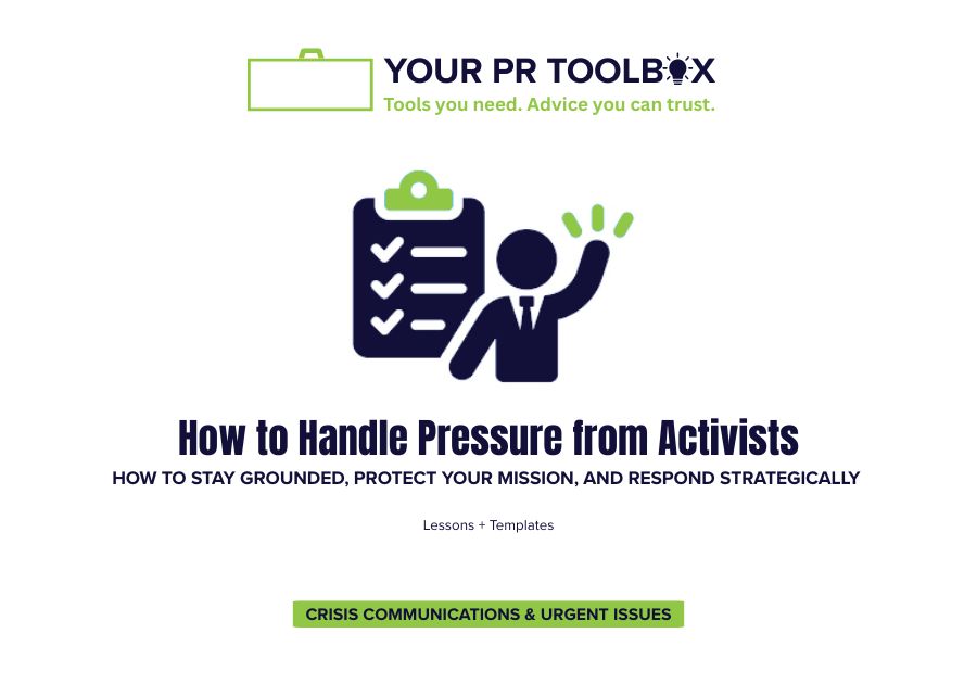 Image with words How to Handle Pressure from Activists