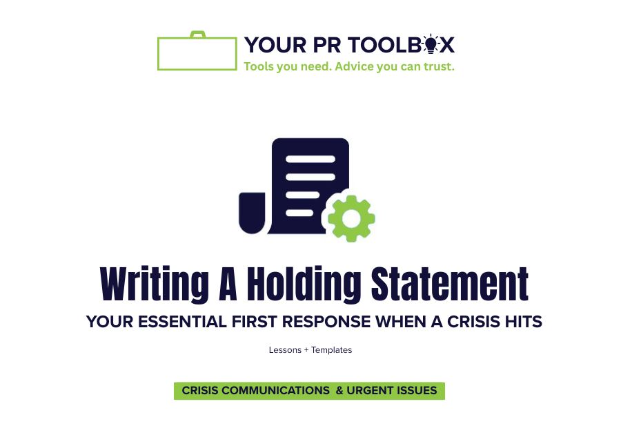 Image with words Writing a Holding Statement