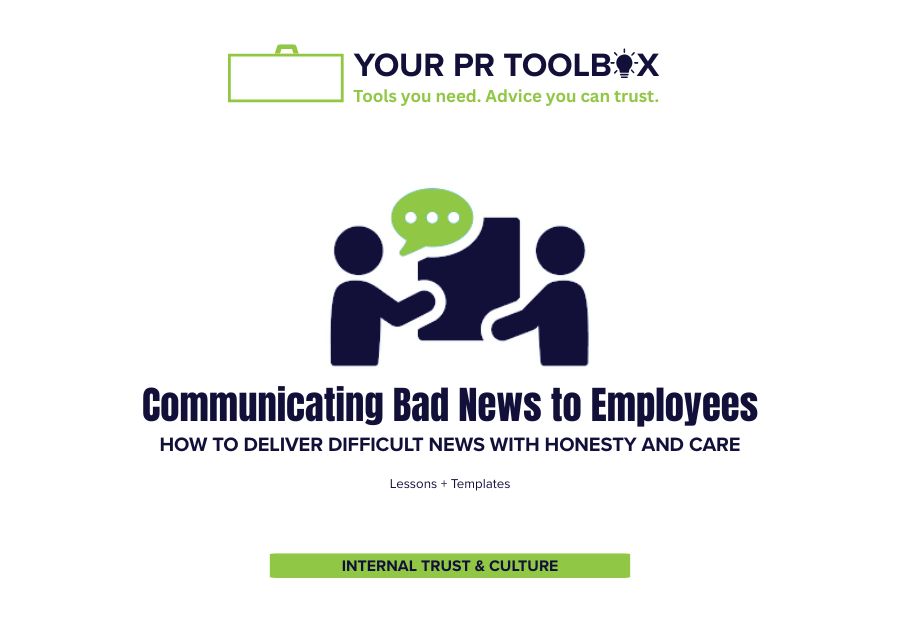 Image with words Communicating Bad News to Employees