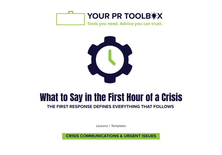 Imager with words What to Say in the First Hour of a Crisis